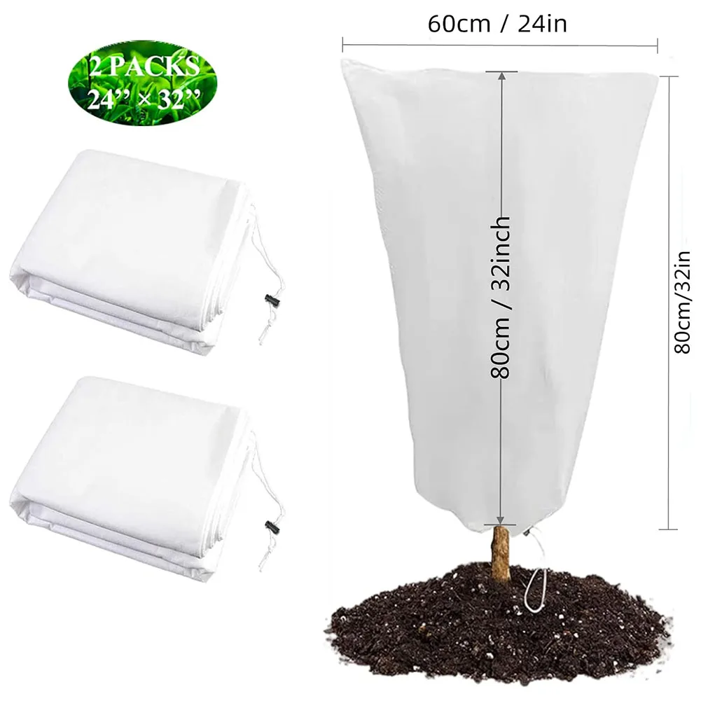 

Winter Essential Reusable Plant Protection Covers Non Woven Fabric Ensures Survival in Harsh Winter Conditions 2 Pack