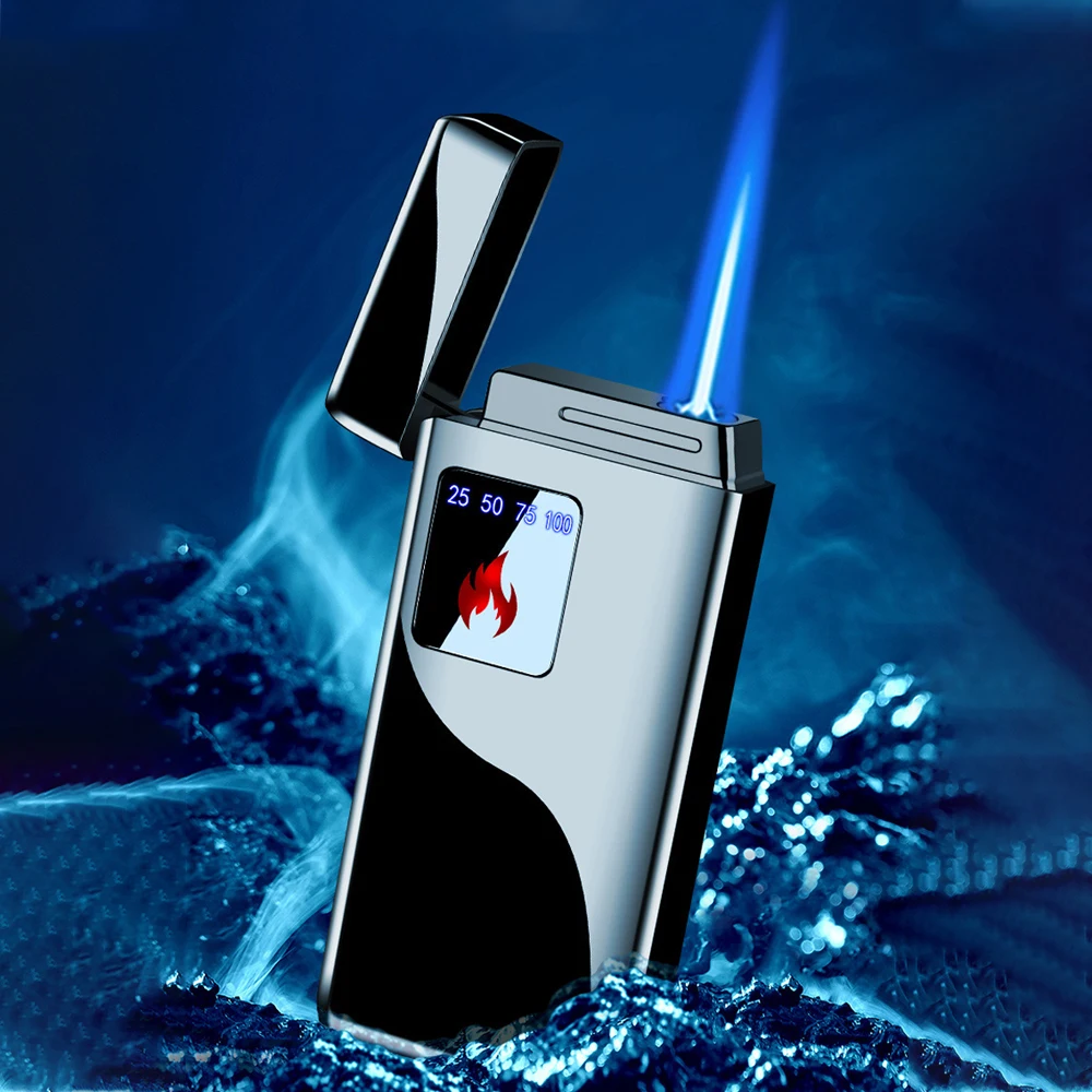 Metal Windproof Flameless Electric Lighter Fingerprint Touch