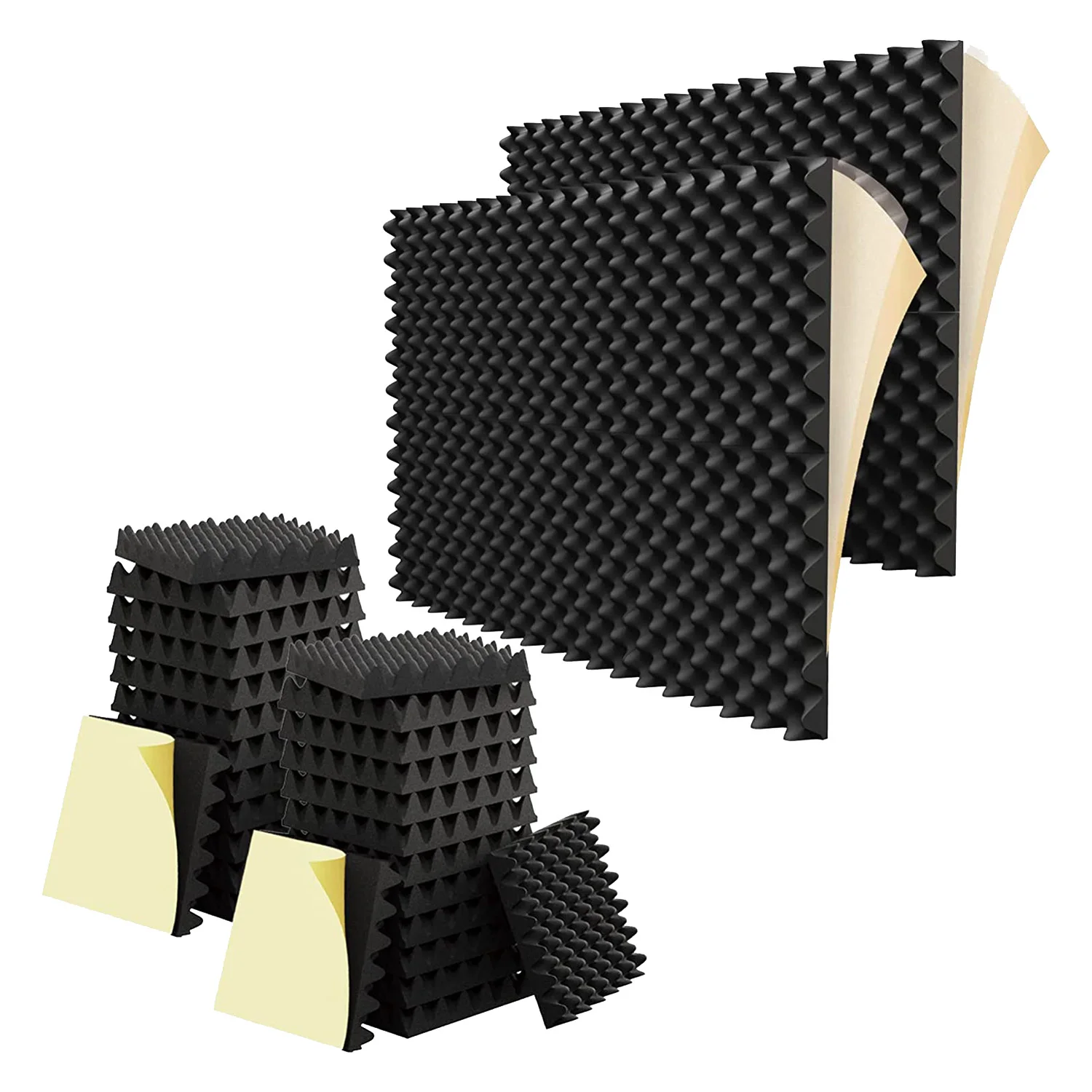 

24 Pack Egg Foam Pad,1.5X12X12 Inches Self-Adhesive Sound Proof Foam Panels for Studio,Home & Office