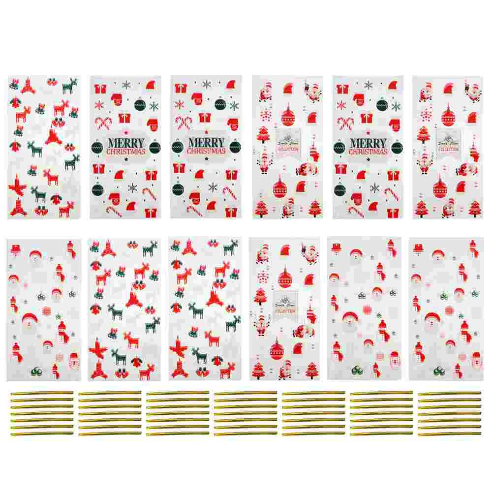 

200Pcs Bag Pretty Stylish Christmas Bag Treat Bags for Goodies Party