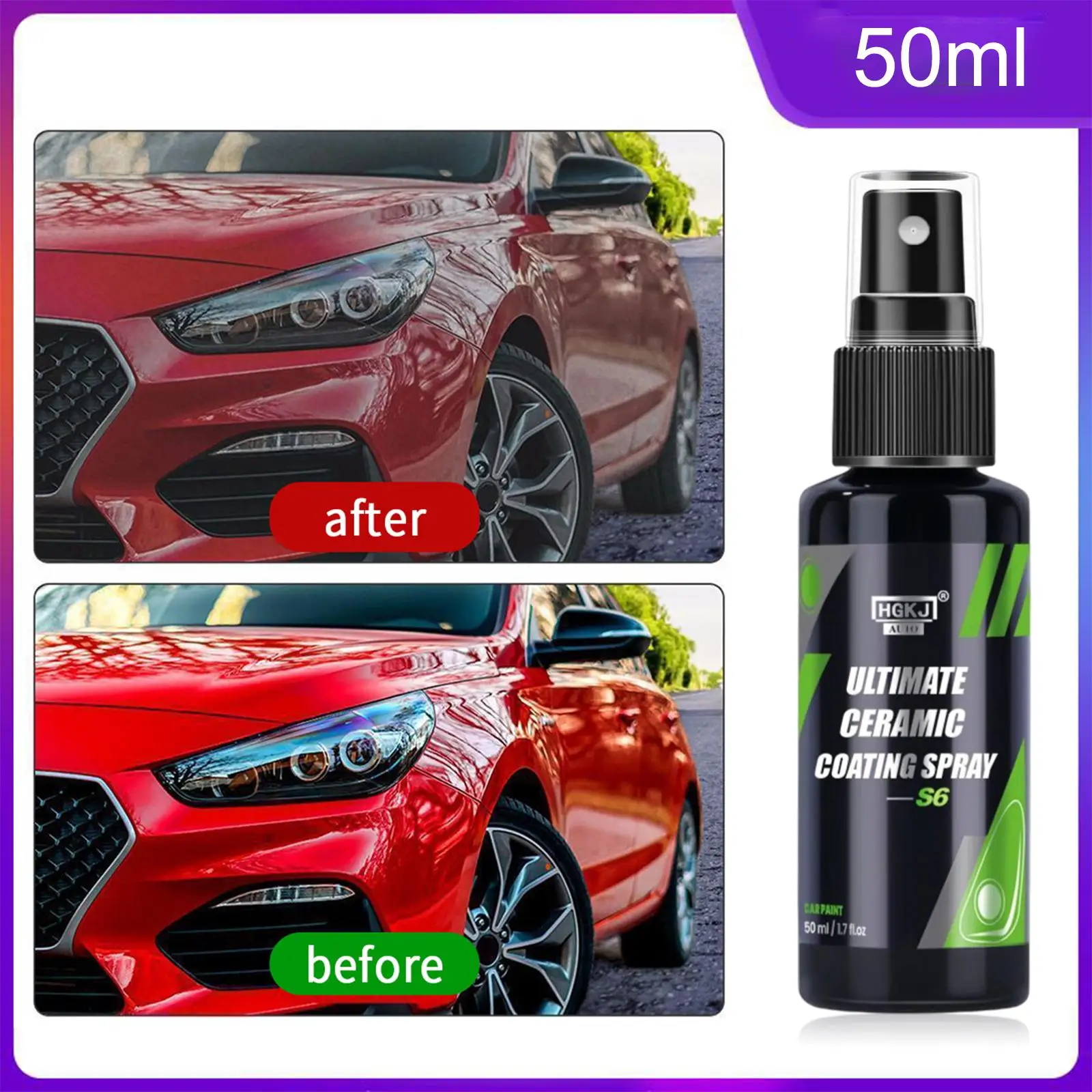 300ml 9H Ceramic Car Coating Spray Liquid Car Paint Care Car Anti Scratch Repair Spray Hydrophobic Coating Liquid Protection S6 images - 6