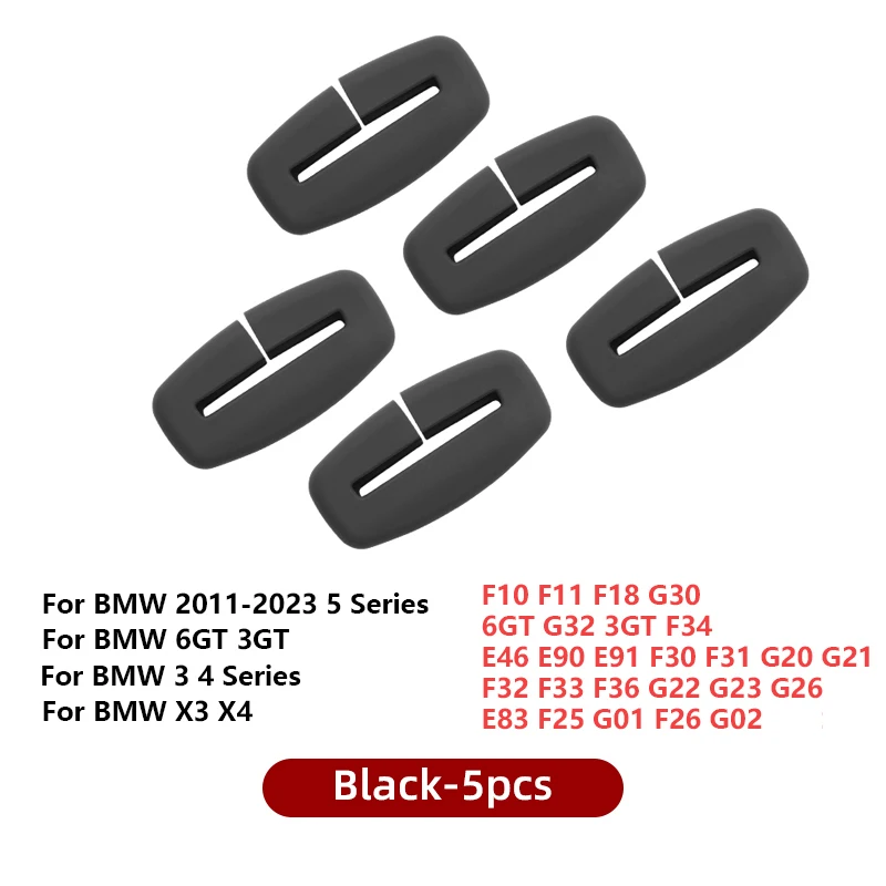 Силиконовый автомобильный ремень безопасности с пряжкой, защитный чехол для переднего и заднего ремня безопасности для BMW 5 серии X3 F10 E90 F30 G20 G21 G01 G02 G32 G30