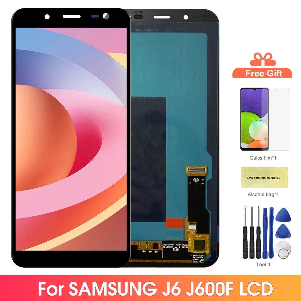Экран дисплея AMOLED J600 для Samsung Galaxy J6 J600F J600G J600FN J600L ЖК-дисплей с дигитайзером