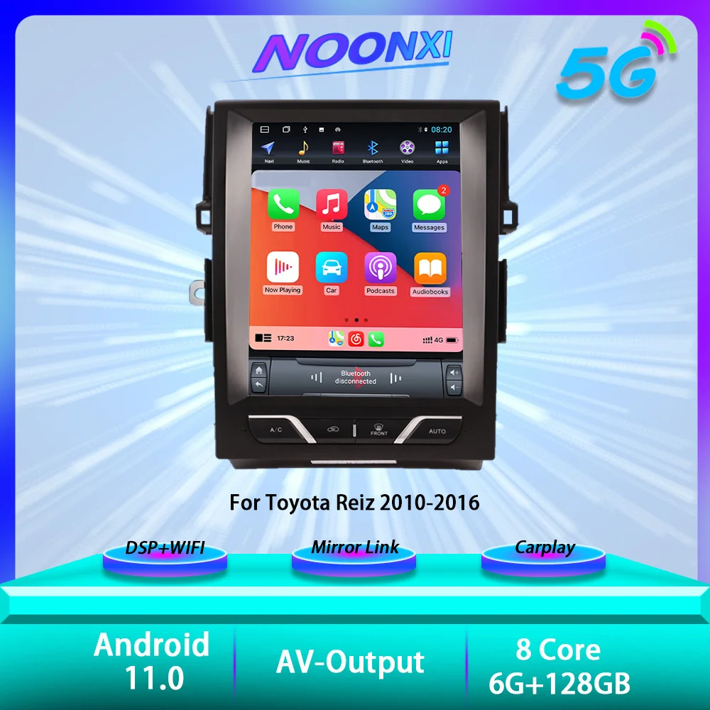 

128G Tesla Vertical Screen For Toyota Reiz 2010-2016 Car Radio Multimedia Player Navigation GPS DVD Android 11.0 Head Unit 2Din