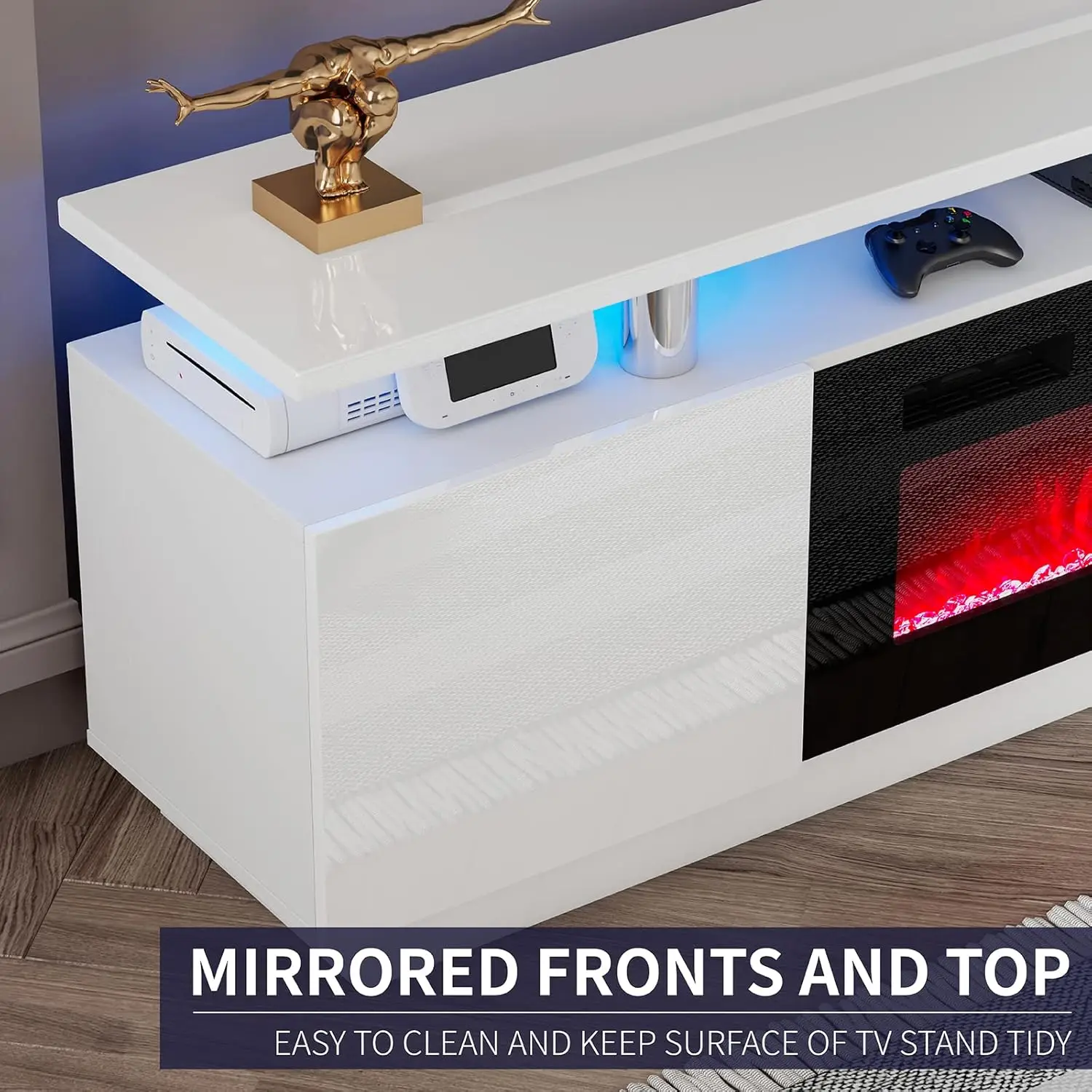 Подставка для телевизора с современным камином и электрическим 36 дюймов