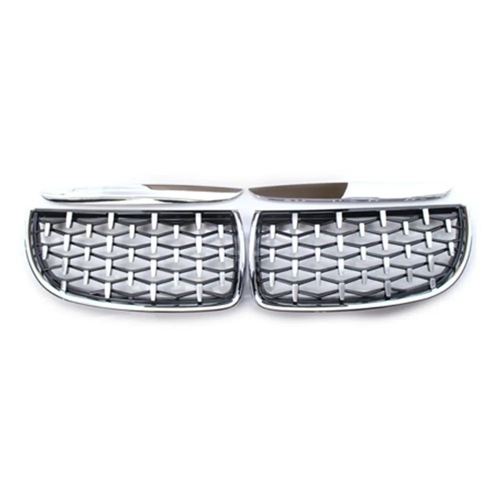 

Для BMW 3-Series E90 E91 2005-2008 Стайлинг автомобиля Алмазная решетка почек ABS передний капот гоночная решетка черный серебристый автоаксессуары
