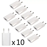 10pcs lot travel wall charging charger power adapter usb ac eu plug for phone x xs max mr 8 7 6 6s 5 5s se 5c 4 4s 3gs