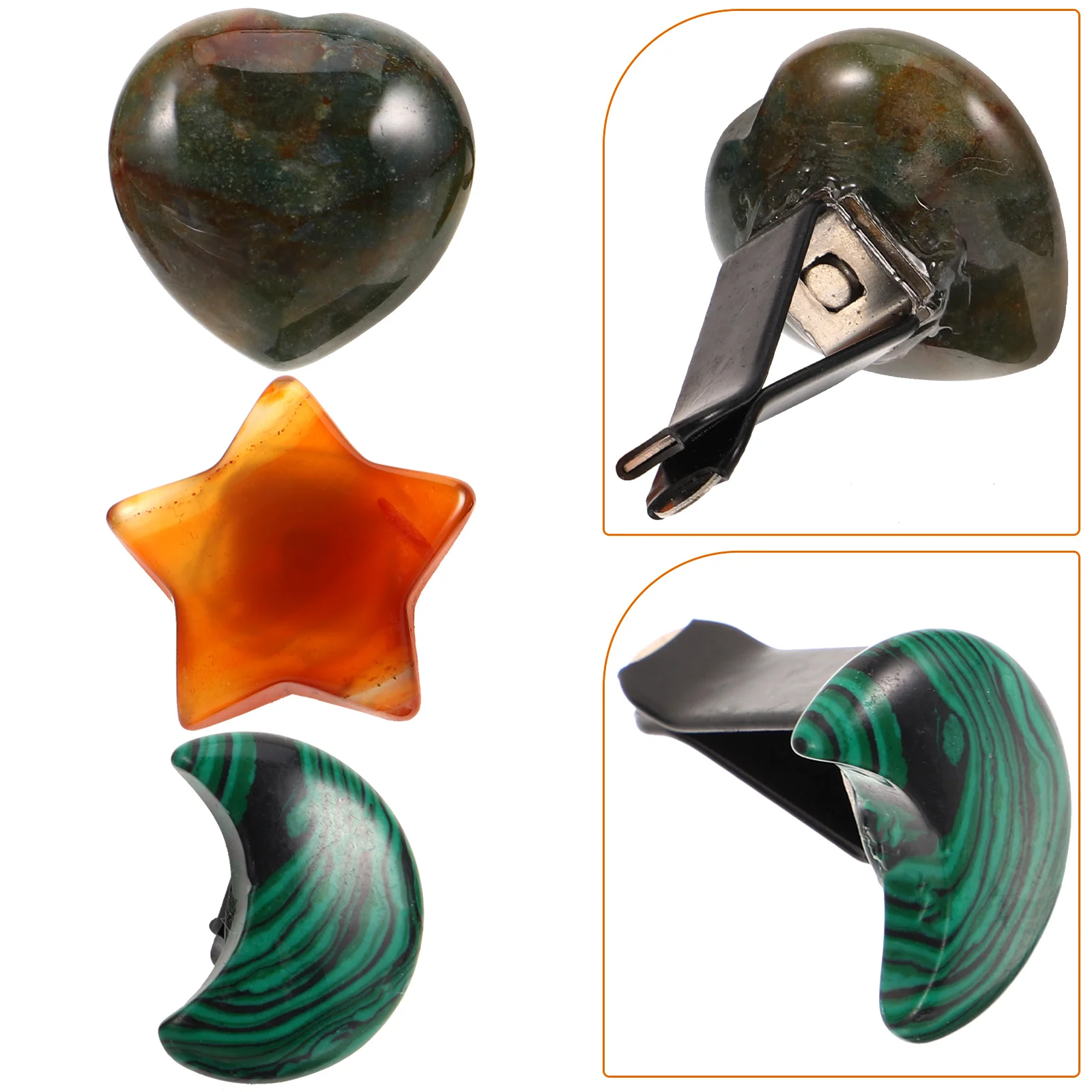 

3 Pcs Car Outlet Clip Ornament Accessories Air Auto for Women Interior Waterweed Agate Decoration Vent Clips