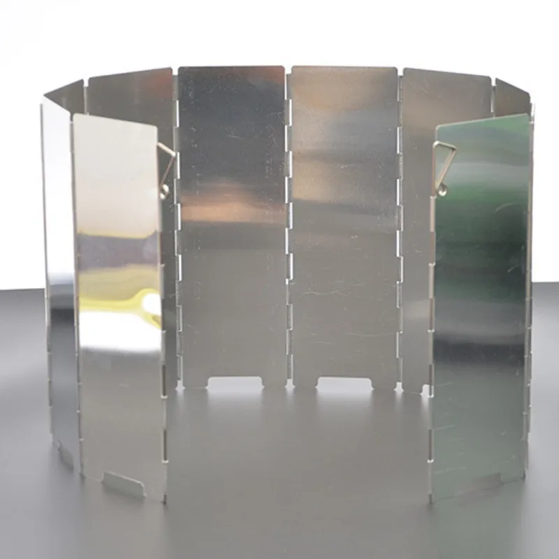 10 тарелок ветровая плита складная алюминиевая ветрозащитная для кемпинга на