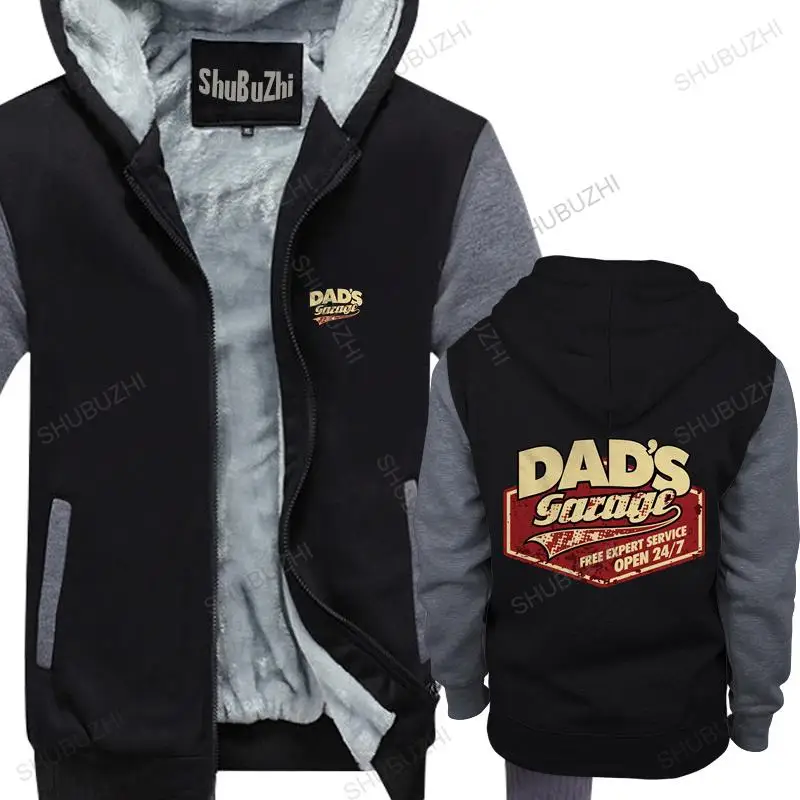 

Men thick hoodies pullover Dad Garage Mens Funny Car jacket - Mechanic Birthday Gift for Dad warm hoody homme bigger size