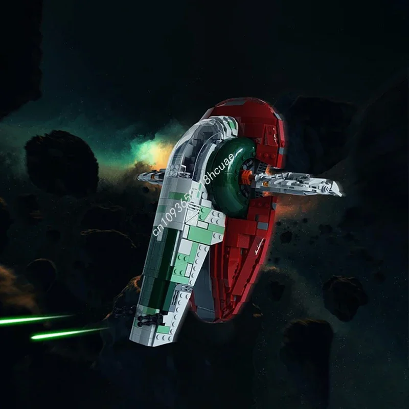 1467 деталей MOC: Конструктор «Звездный истребитель Slave I» — развивающая игрушка для развития цветовосприятия и STEM-образования, отличный подарок на праздник (art.: 3920db73f5df3) - 3920db73f5df3