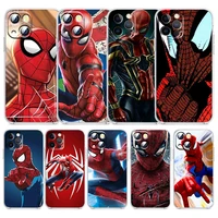 marvel spiderman cool art for apple iphone 13 12 11 mini 8 7 6 5 xs xr x se 2020 pro max plus transparent soft phone case capa
