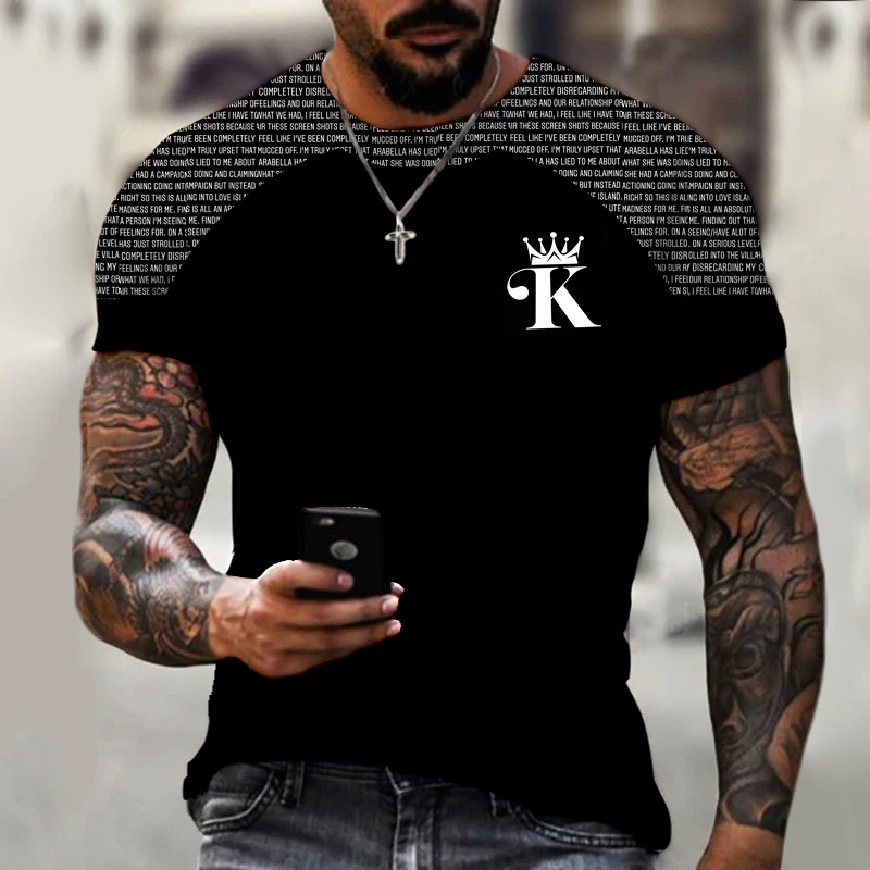 

Men's European and American Street T-shirt K Poker Fashion 3D Loose Clothes Quick Dry Plus Size XXS-6XL T-shirt Summer 2022