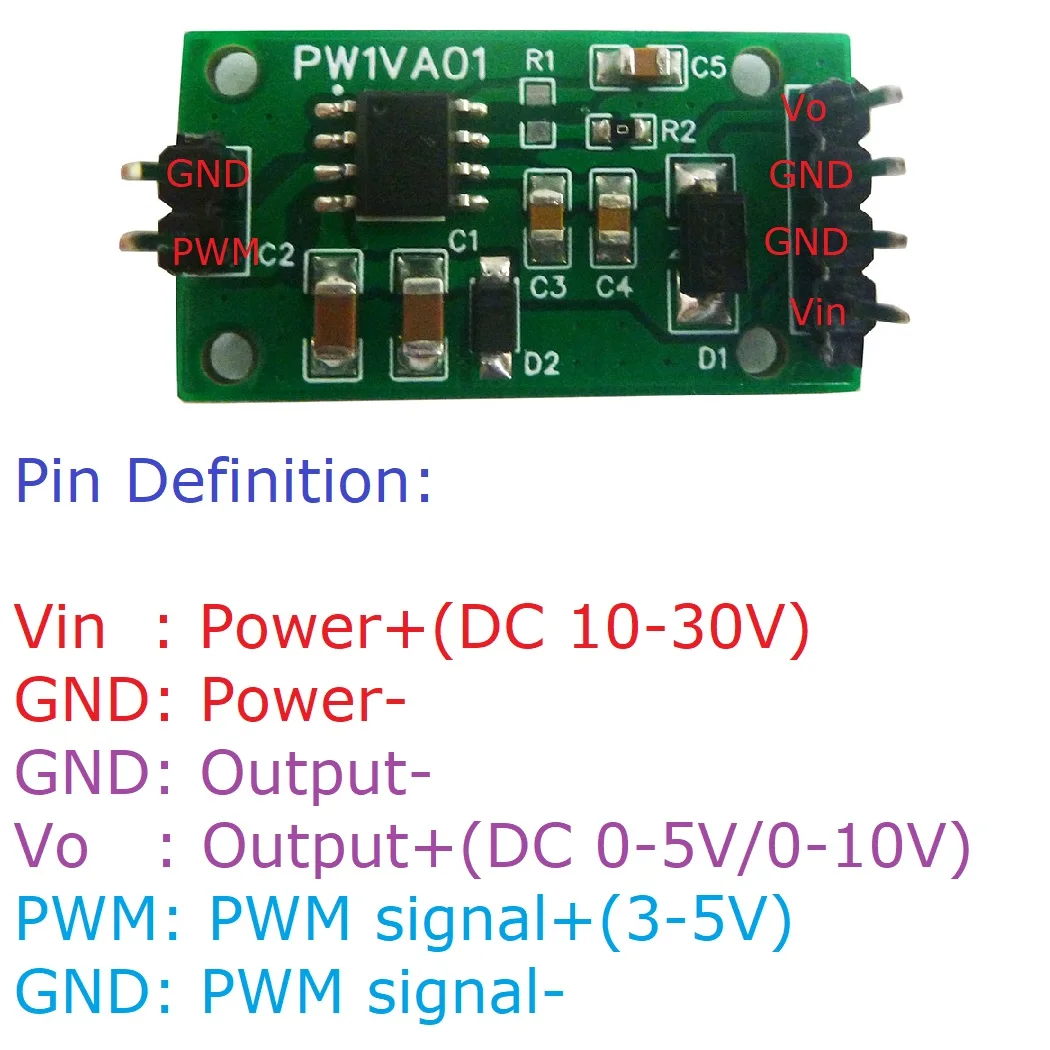PWM to 0-5V 0-10V модуль DAC PW1VA01