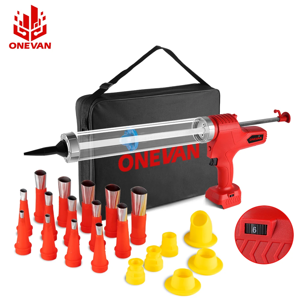 ONEVAN 10000N Electric Caulking Gun Cordless Glue Gun Portable Rechargeable Glass Hard Rubber Sealant Gun For Makita 18v Battery