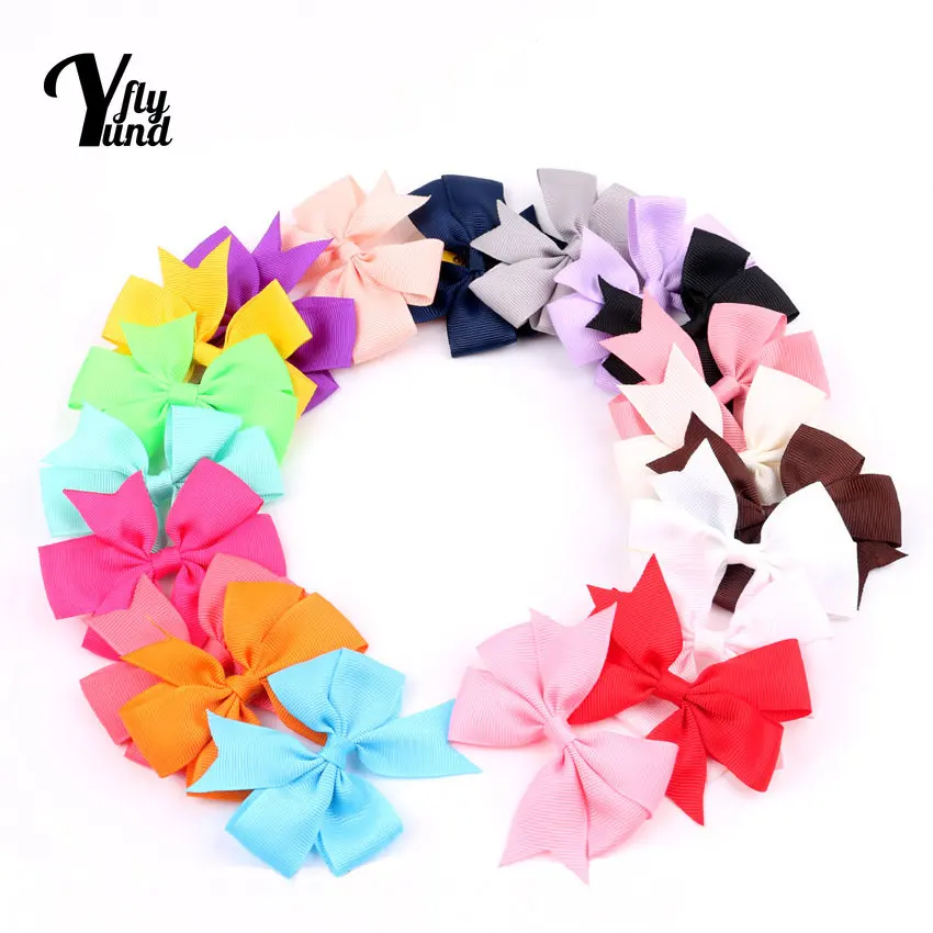 Yundfly 10pcs/lot Ribbon Bows for Girls Clips Hairpin Headband Boutique Headwear Children Women DIY Hair Accessories