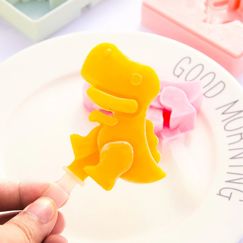 

3 Cell Silicone Ice Cream Mold Tray Popsicle Moulds DIY Jelly Chocolate Pop Maker Cartoon Pattern Handmade Home Kitchen Tools