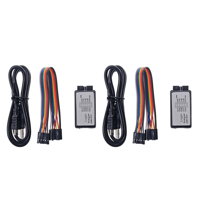 

Логический анализатор, 2 комплекта, USB, 24 МГц, 8 каналов, 24 м/секунды, логический анализатор для логического анализатора ARM FPGA, логический анали...