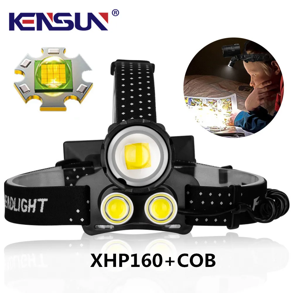 

XHP160 LED+COB Headlamp for Fishing Camping Headlight COB High Power lantern Head Lamp Zoomable USB Torches Flashlight