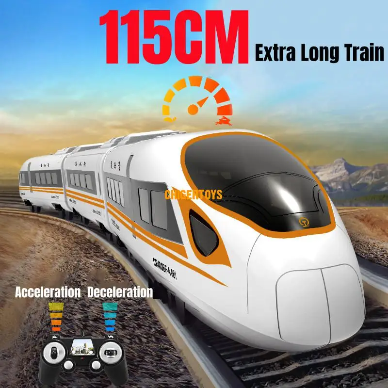 Four-speed Transmission Remote Control High-speed Rail 30Mins 115CM Voice Broadcast One Key Switch Door Simulation RC Train Toys