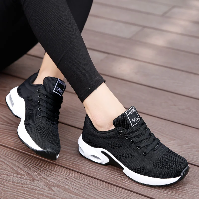 JIEMIAO Fashion Sports Women Running Shoes Outdoor Lightweight Sneakers Mesh Breathable Walking Shoes Lace Up Ladies Shoes