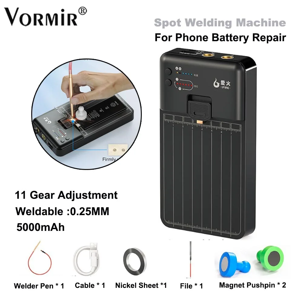 

iFire Portable Spot Welding Machine Mobile Phone Battery Flex Replacement Soldering Repair Spot Welder Fixture Weldable 0.3MM