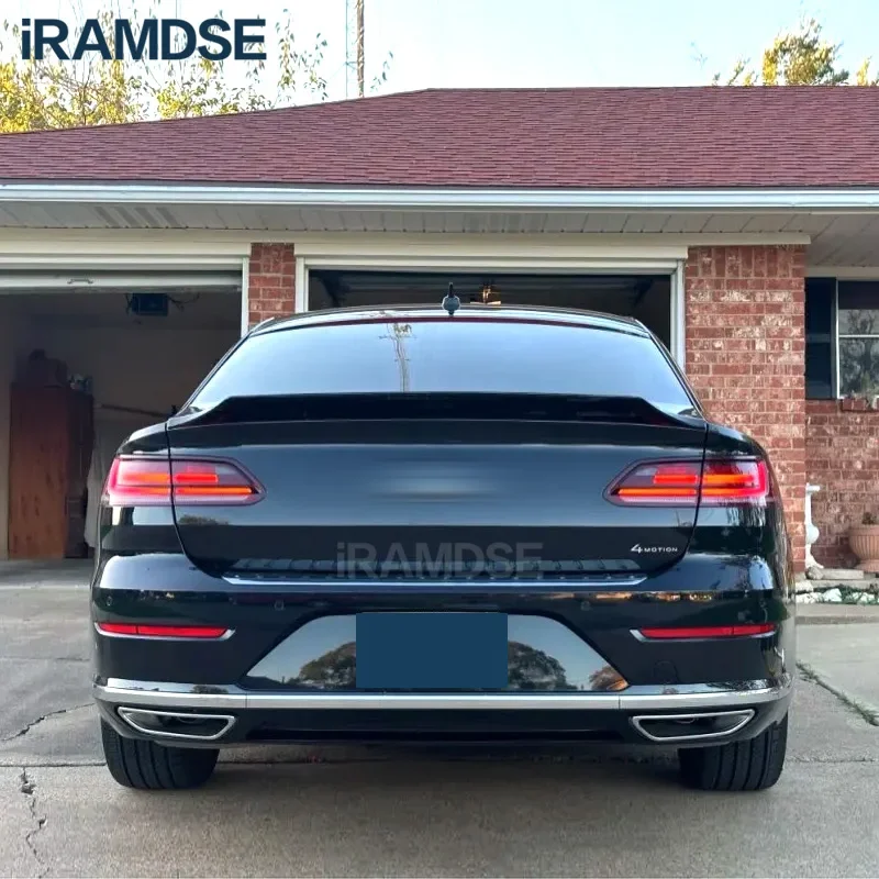 Фото Черный спойлер для VW Arteon CC 2019 2020 2021, заднее крыло типа R, задняя часть автомобиля №5