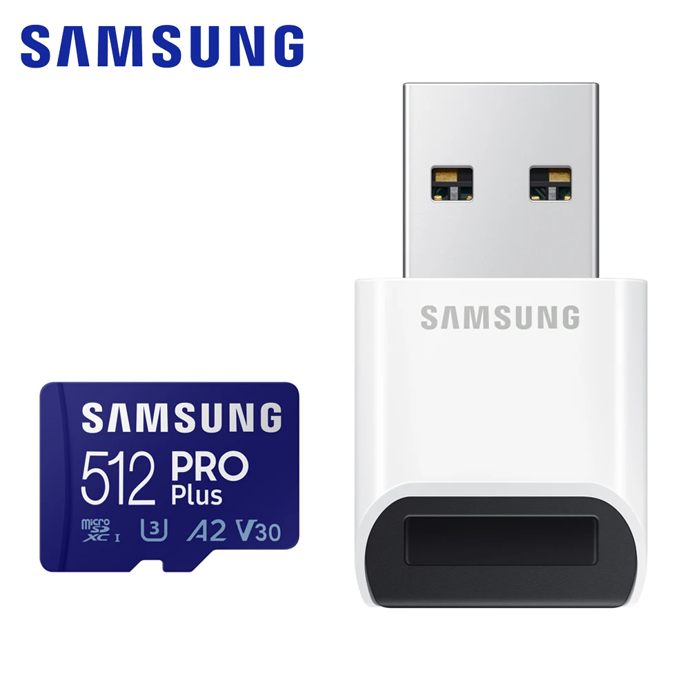 

Оригинальная карта памяти SAMSUNG PRO Plus с USB 3,2 кардридер 128 ГБ 256 ГБ 512 ГБ Micro SD карта A2 V30 TF карта U3 флэш-карта