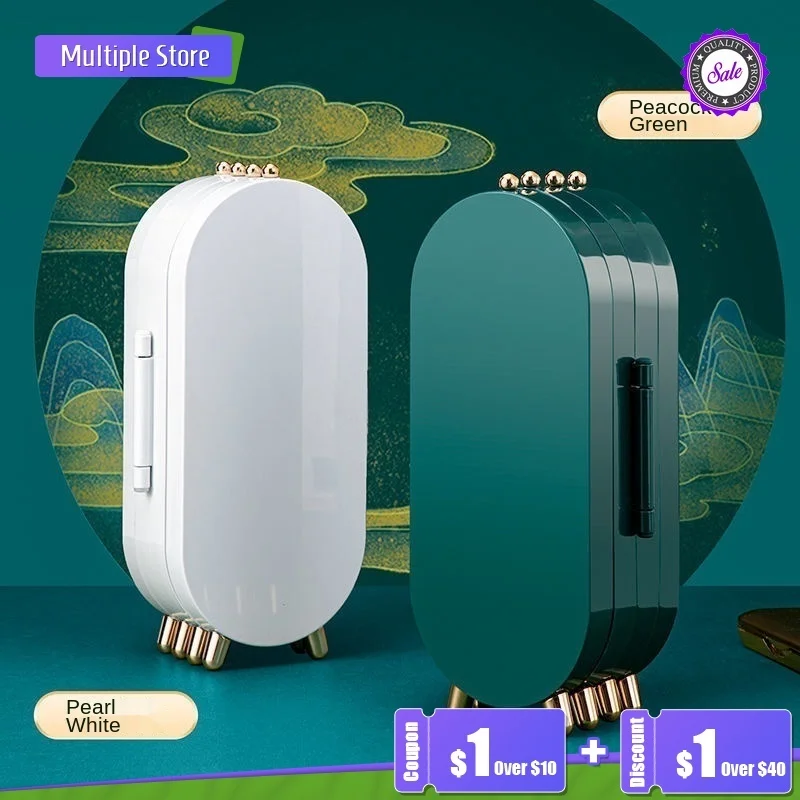 

Portable Foldable Jewelry Storage Box Earrings Display Stand Bracelet Necklace Organizer Plastic Box 4 Doors 240 Holes Large