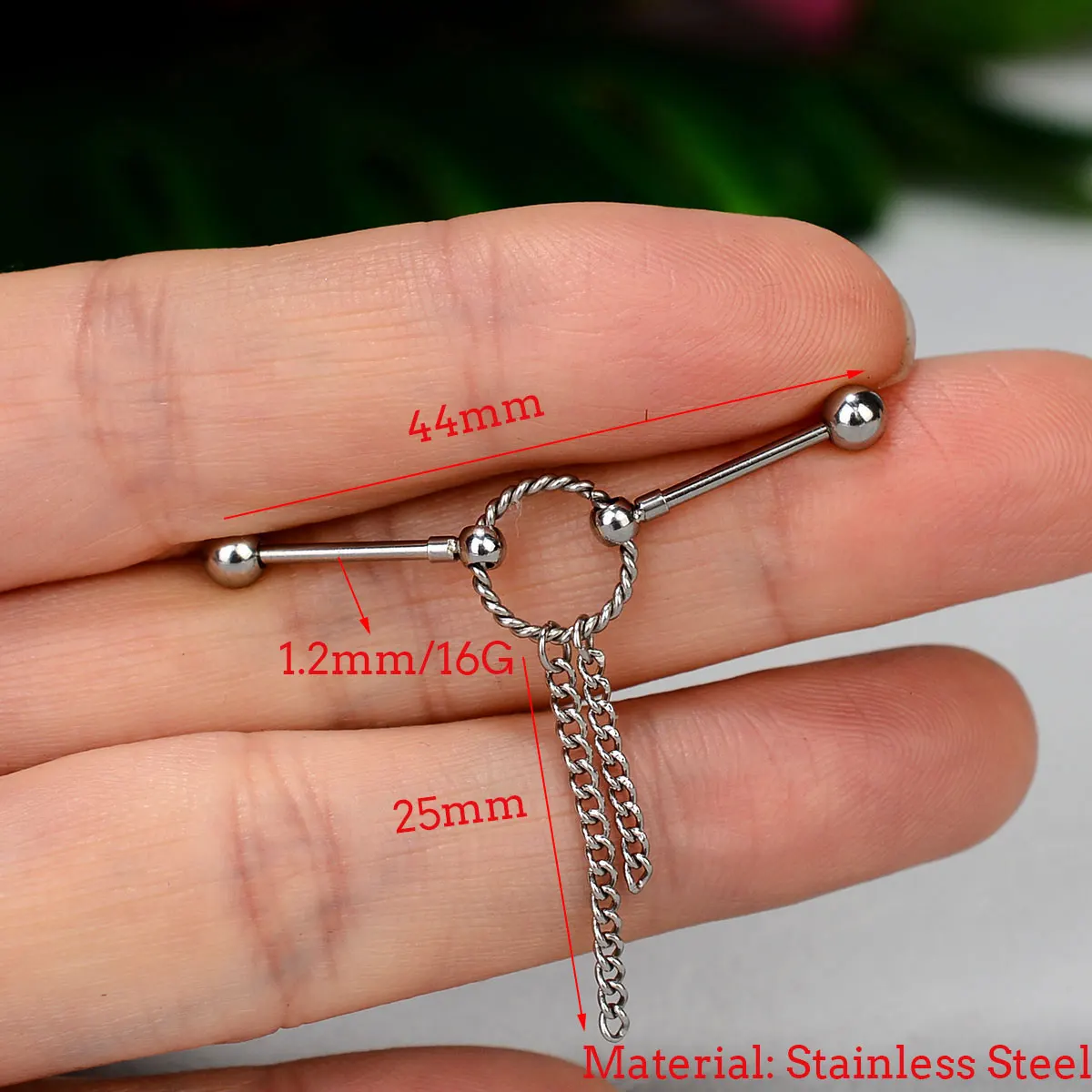 1 шт. промышленные ювелирные изделия для пирсинга из хирургической стали с