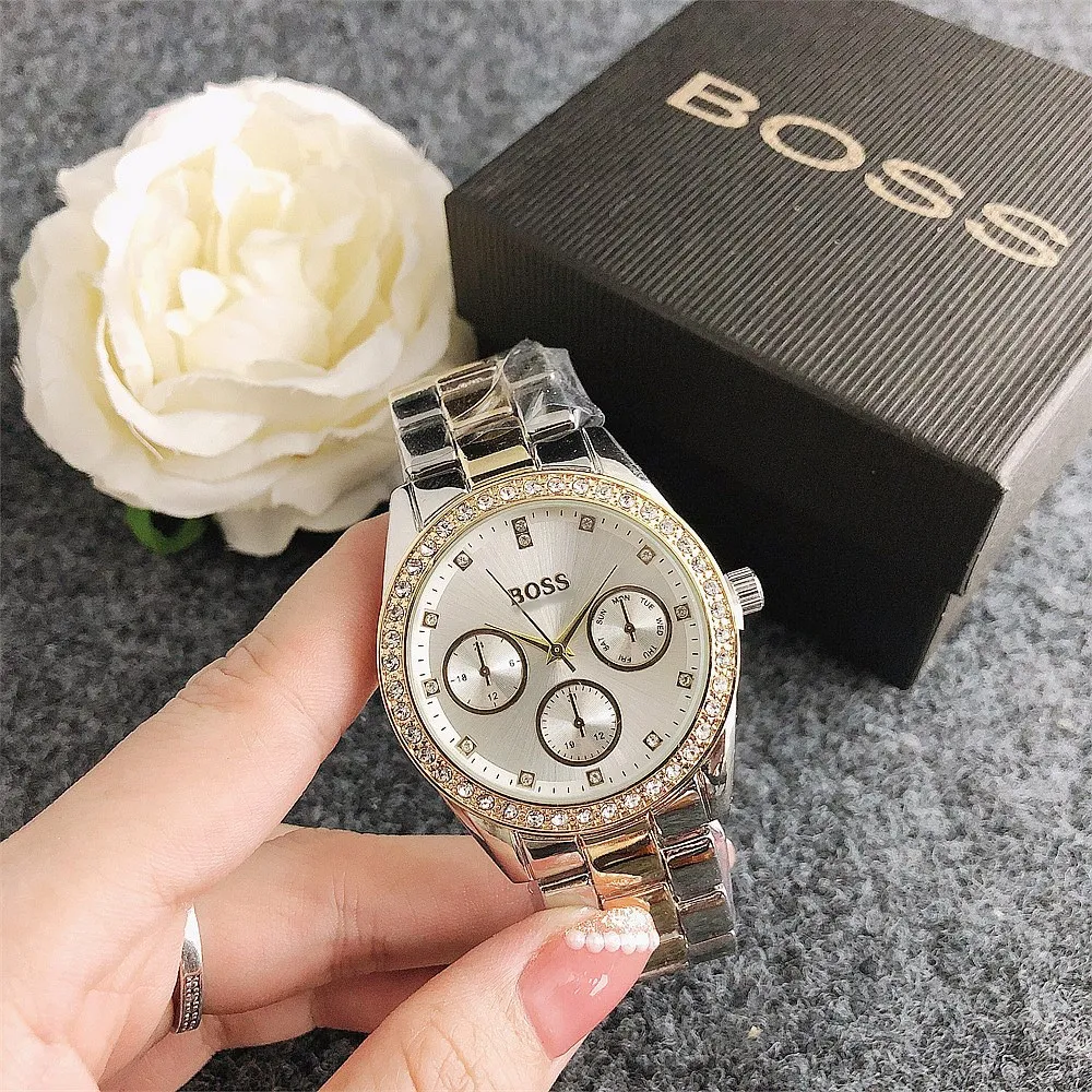 

Fashionable men's and women's gold sports watches business quartz watches luxury diamond inlaid leisure luminous clocks