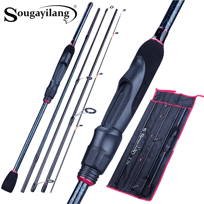 

Sougayilang 5 Sections Portable Fishing Rod 1.8-2.4m Ultralight Carbon Fiber Travel Spinning/Casting Fishing Pole Fishing Tackle