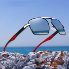 Солнцезащитные очки Мужские поляризационные, алюминиевые зеркальные солнечные очки с дужками, брендовый дизайн, 7719