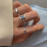 new silver gear long chain ring female minimalist style factory direct sales original handmade party hand jewelry gift