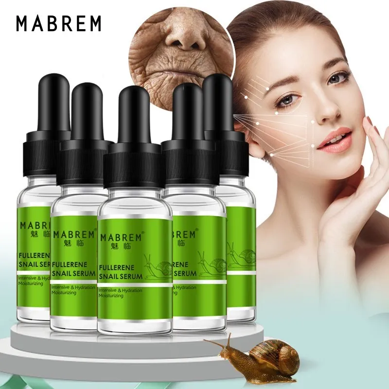 

5PCS Snail Anti-wrinkle Serum Stock Solution Fullerene Serum Anti-Aging Remove Wrinkles Essence Intensive Hydration Facial Care