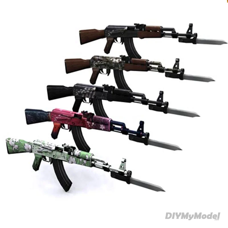 

Бумажная 3D модель пистолета DIY, автомат AK47, Размер 1: 1