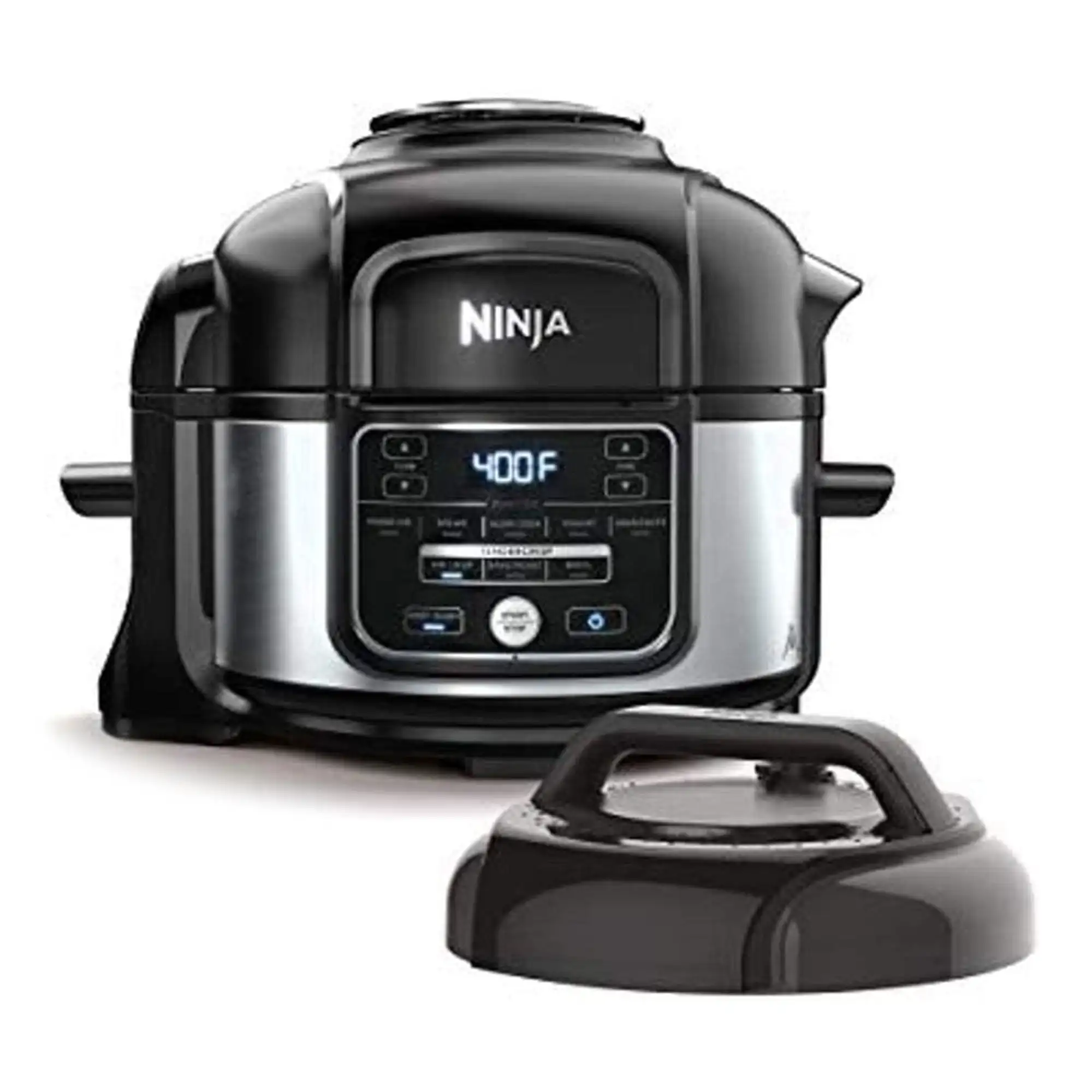 

HuanQiu Foodi 9 in 1 Pressure Cooker and Air Fryer with Nesting Rack, Silver