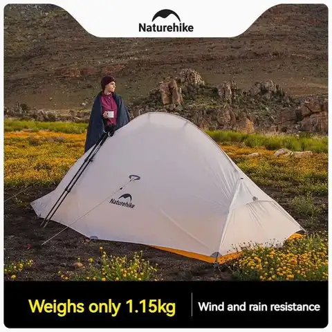 Naturehike Cloud Up 2 Палатка 10D Нейлоновая Водонепроницаемая Двухслойная Портативная Походов На 1-2 Человек Сверхлегкая
