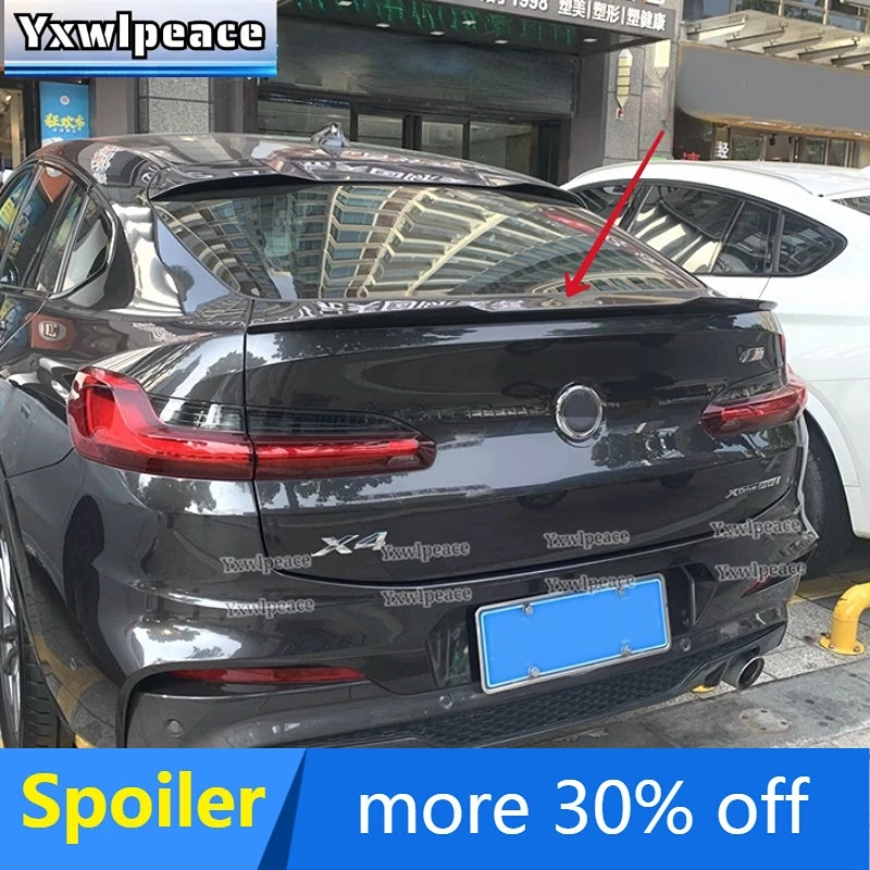 

For BMW New X4 G02 Rear Spoiler 2019 2020 2021 2022 ABS Plastic Unpainted Color Rear Trunk Lip Wing Sport Accessories Kit