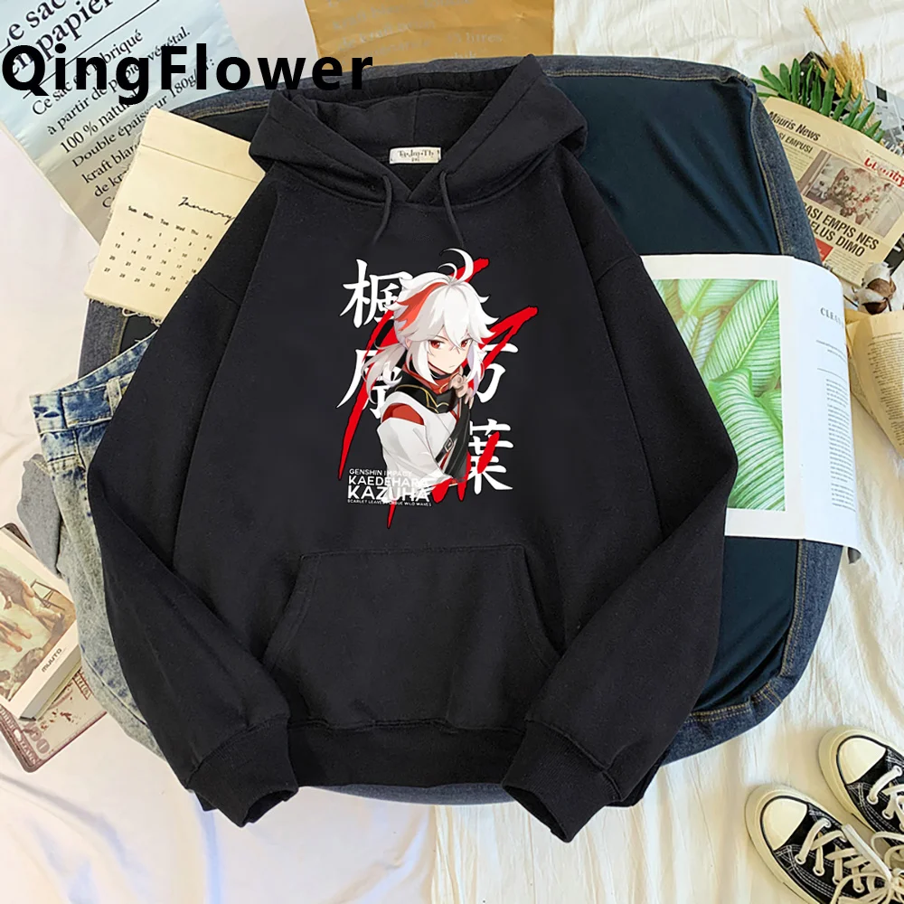

Genshin hu tao hoodies male Ulzzang manga men pullover printed anime