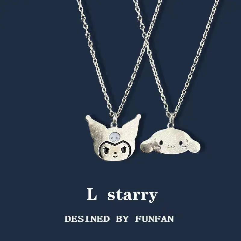 

Kawaii Sanrios Accessories Kuromi Cinnamoroll Cartoon Cute Metal Necklace Couple Anime Dolls Girls Birthday Gift