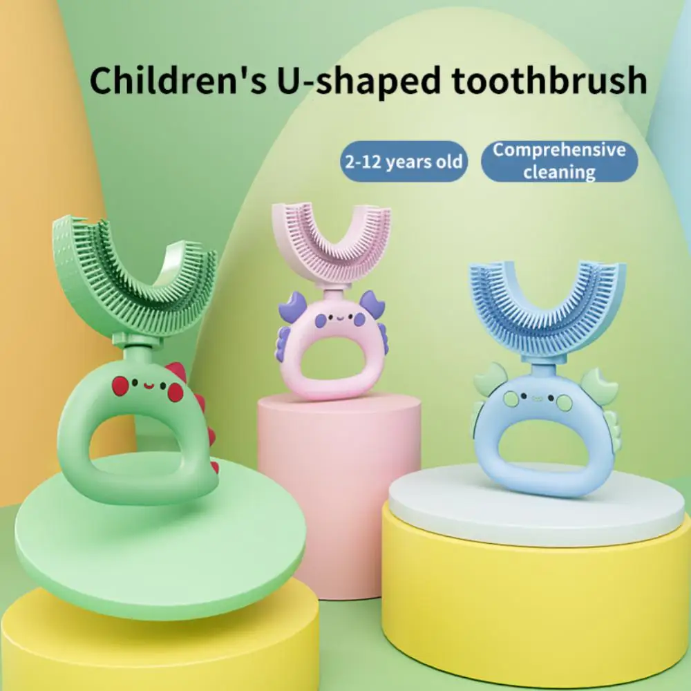 

Children's Toothbrush Baby U-shaped Toothbrush Baby Manual Teeth Oral Care 2-12 Years Old Food Grade Silicone Tooth Guard