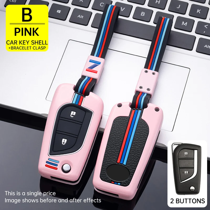 Car Key Cover Case Shell For Toyota Auris Corolla Avensis Verso Yaris Aygo Scion TC IM Camry RAV4 Forturner Hilux Chain |