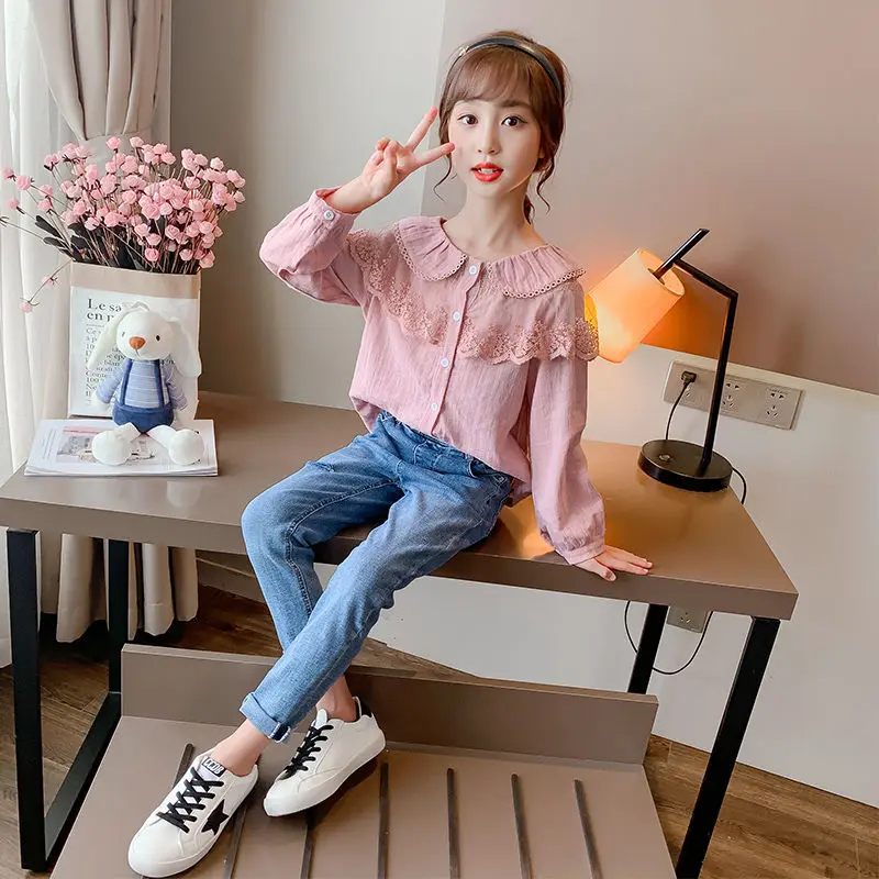 

Feminina Shirts Blouse Roupa Children Girls Long Vintage 6 8 Blusas Teenage Tops 4 Sleeve 2022 Korean And Blouses Spring Tops