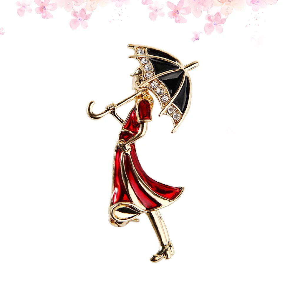 

Fashion Cartoon Brooch Simple Alloy Holding Umbrella Lady Enamel Pin Dripping Oil Badge Women Girls Shirt Backpack Spy x family