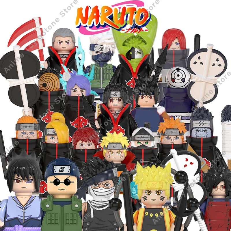 

Anime Naruto Building Blocks Uzumaki Sasuke Madara Zetsu Might Guy Rock Lee mini action toy figures Assemble Gifts toys kid gift