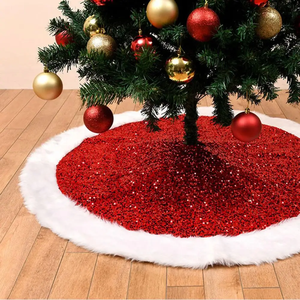 

Fancy Christmas Floor Mat Tear Resistant Fine Workmanship Christmas Tree Mat Xmas Party Ornament Tree Skirt