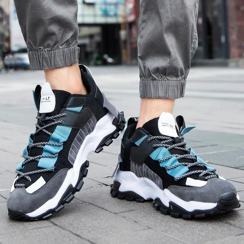 

Non-slip men sneakers Handmade trekking Boys' sport shoes running sports summer breathable mesh chunky sneackers