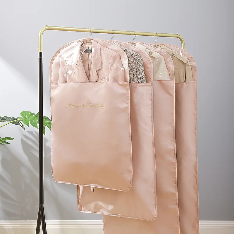 

Transparent Protector Bag Coat Cover Cover Foldable Duseproof Storage Clothes Garment Hanging Suit Dust Organizer Home