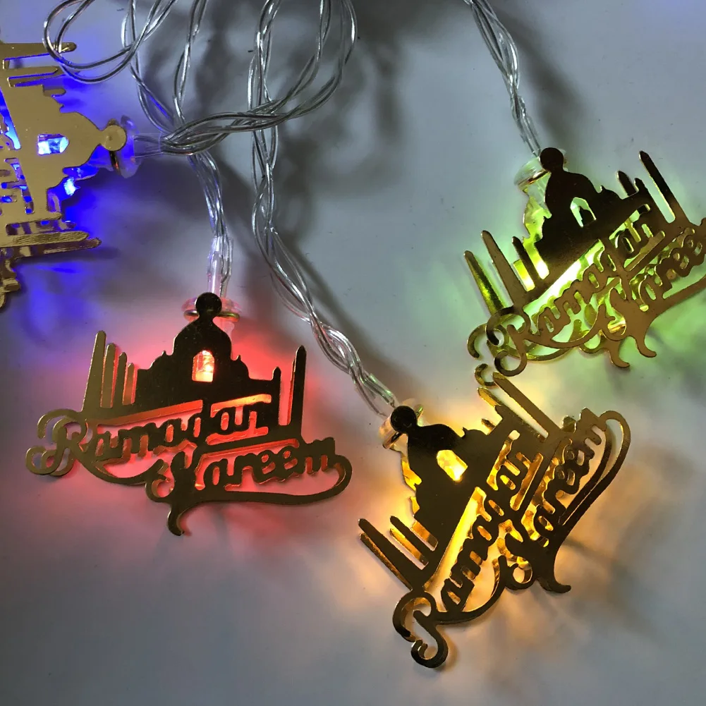 

Eid Mubarak Curtain Lights 10 Lights Decorative Holiday Lights Ramadan Colorful Led Light String Battery Box Home Party Light